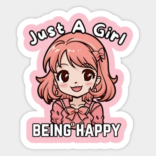 Cute Pink Girl Sticker